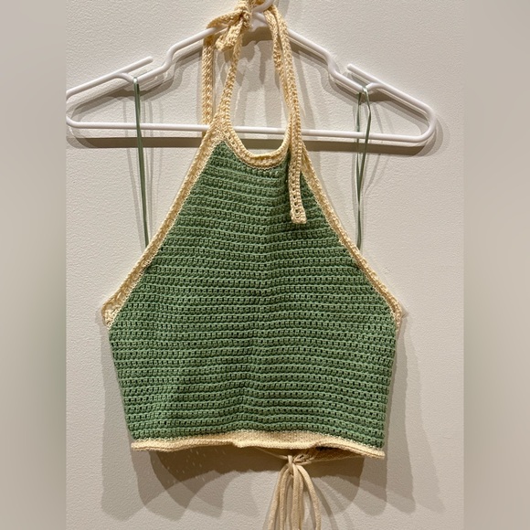 NWT Buttermelon crochet halter crop top - Picture 1 of 7